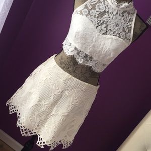 White lace skirt